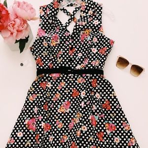 NWOT💥 ModCloth Floral & Dots Halter Dress